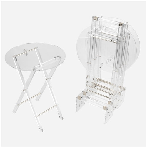 Plexi Tables set of 4 Silver Transparent Round