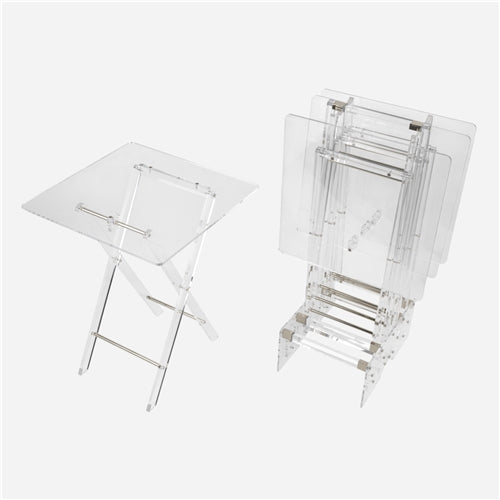 Plexi Tables set of 4 Silver Transparent Square