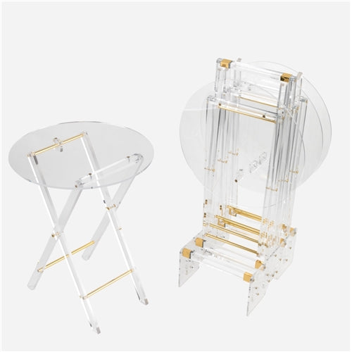 Plexi Tables set of 4 Gold Transparent Round