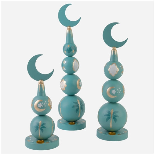 Centerpiece hand painted (sage green) Set of 3