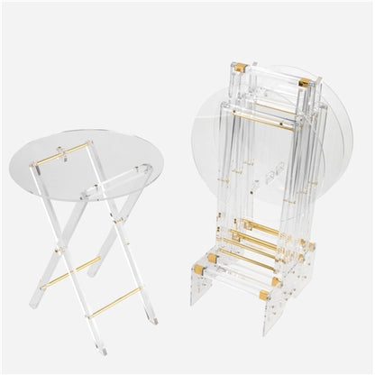 Plexi Tables set of 4 Gold Transparent Round