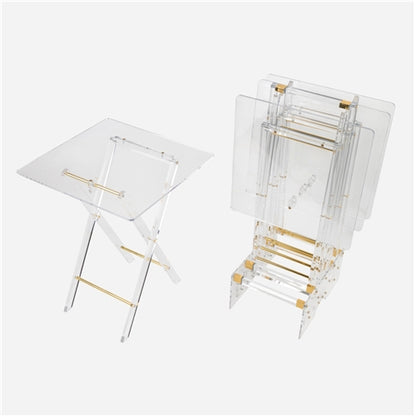 Plexi Tables set of 4 Gold Transparent Square